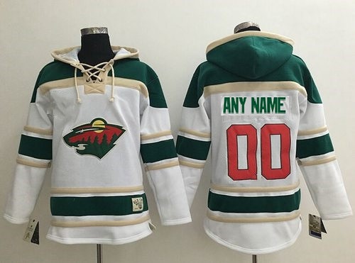 Men's Minnesota Wild White Stitched NHL Custom Hoodie